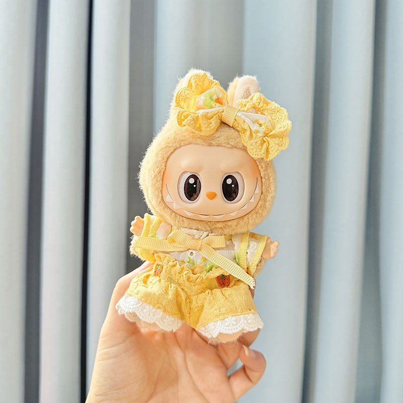 [Clothes only] First and second generation keychain Labubu clothes pendant Labubu baby clothes 2024 cloth yellow jumpsuit