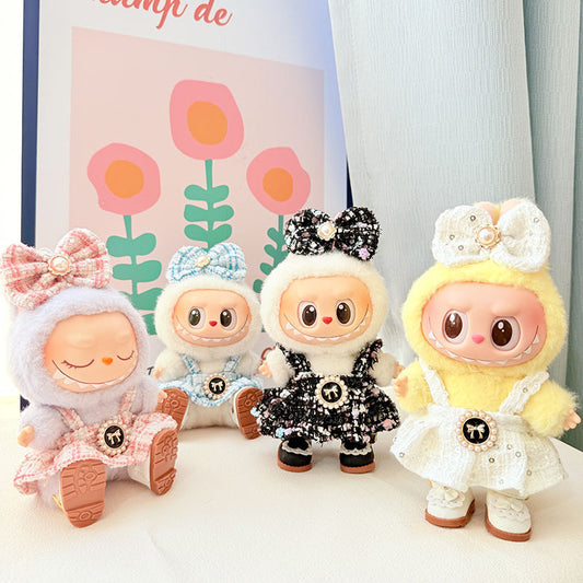 [Clothes only] First and second generation keychain Labubu clothes pendant Labubu baby clothes butterfly pearl fragrant skirt