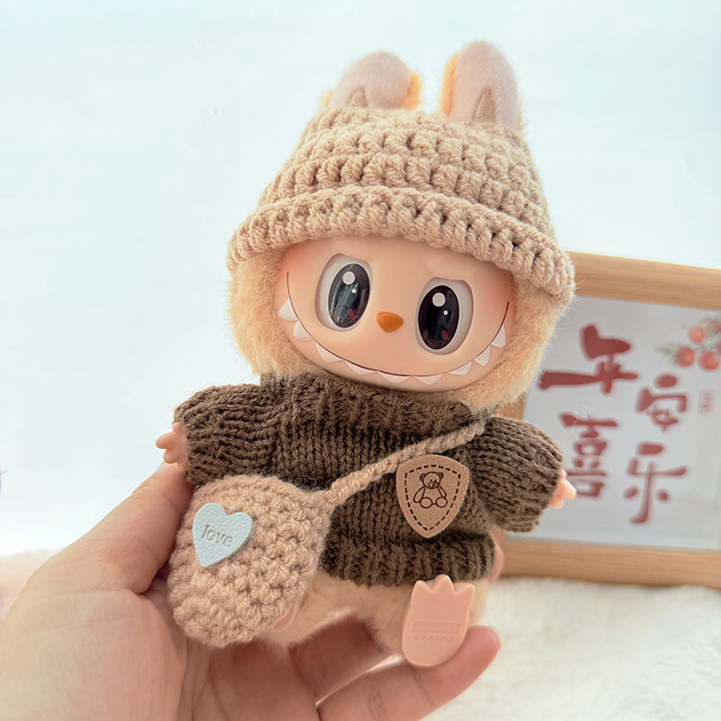 [Clothes only] First and second generation keychain Labubu clothes pendant Labubu handmade sweater Japanese three-piece set cute