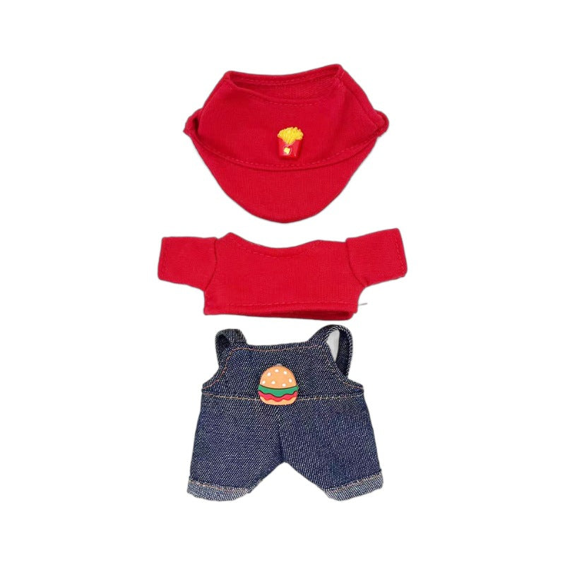 [Clothes only] 17cm pendant, rabub clothes, blue trendy set, keychain, labubu doll clothes, cute.