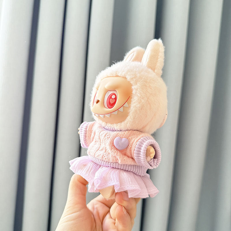 [Clothes only] First and second generation Labubu clothes pendant Labubu sitting party baby clothes love sweater gauze skirt