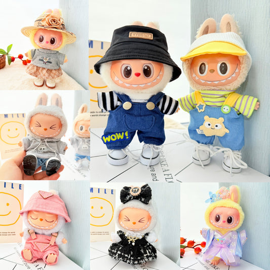 [Clothes only] First/second generation Labubu clothes pendant Labubu sitting party baby clothes pendant strawberry bear cute