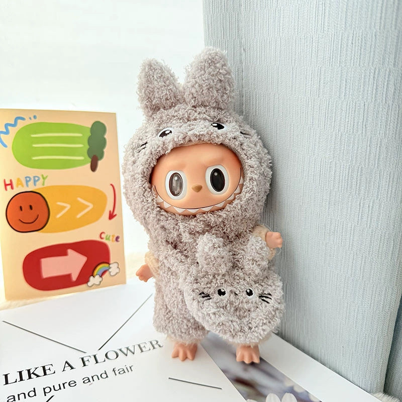 Clothes only] First and second generation Labubu clothes pendant Labubu sitting party baby clothes heart big-eared rabbit suit