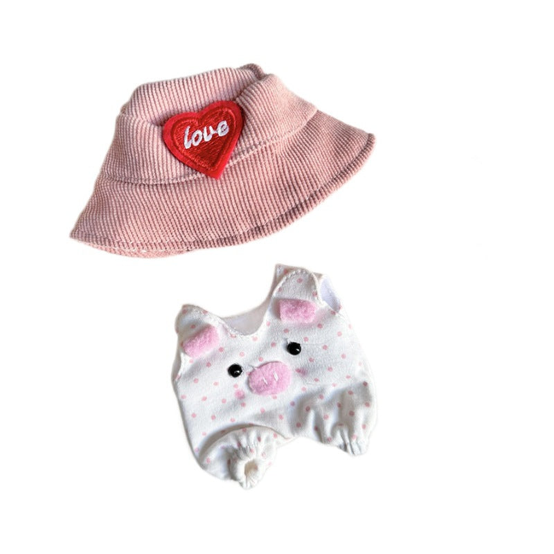 [Clothes only] First/second generation Labubu clothes pendant Labubu sitting party baby clothes powder point pig powder hat