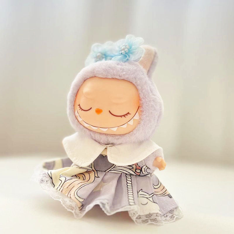 First and second generation Labubu clothes pendant Labubu sitting baby clothes summer skirt jumpsuit cute and cute