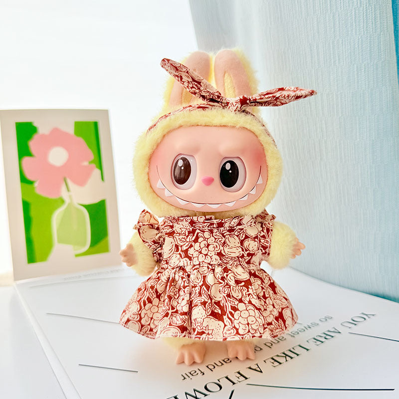 [Clothes only] First and second generation keychain Labubu clothes pendant Labubu baby clothes powder point kitchen fried egg cute treasure