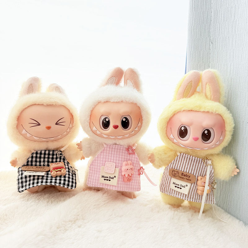 [Clothes only] First and second generation keychain Labubu clothes pendant Labubu baby clothes accessories cartoon apron cute