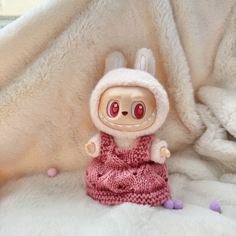[Clothes only] First and second generation keychain Labubu clothes pendant Labubu sitting party knitted strap skirt