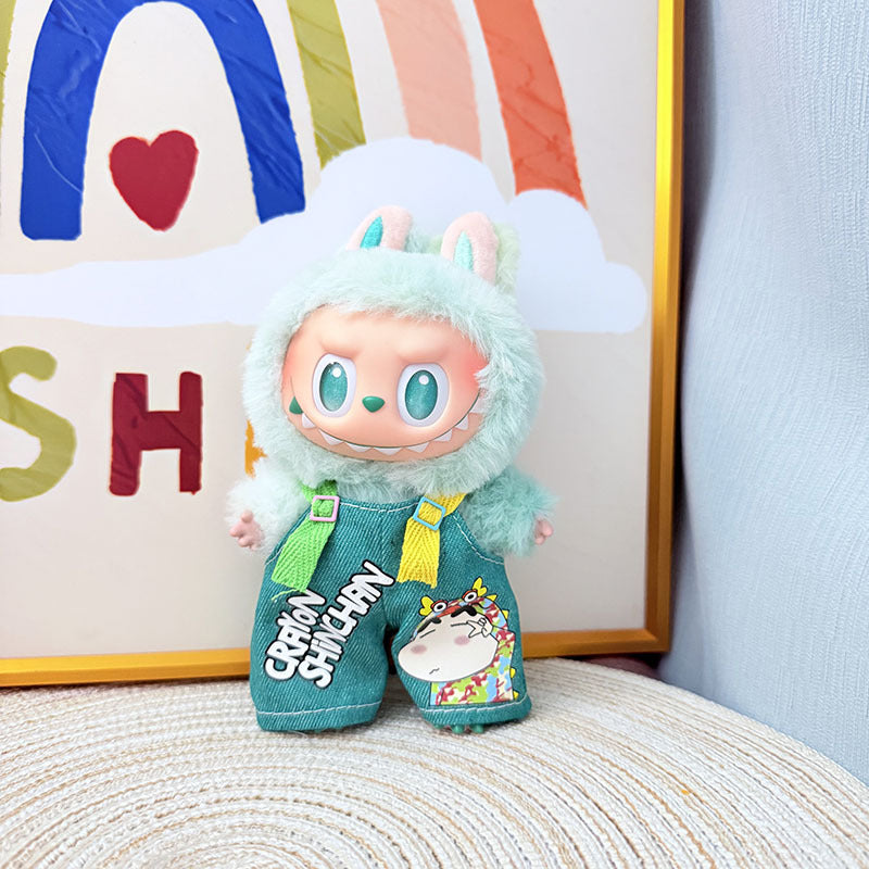[Clothes only] One, two and three generations Labubu clothes pendant Labubu sitting baby clothes, small new overalls, cute and cute.