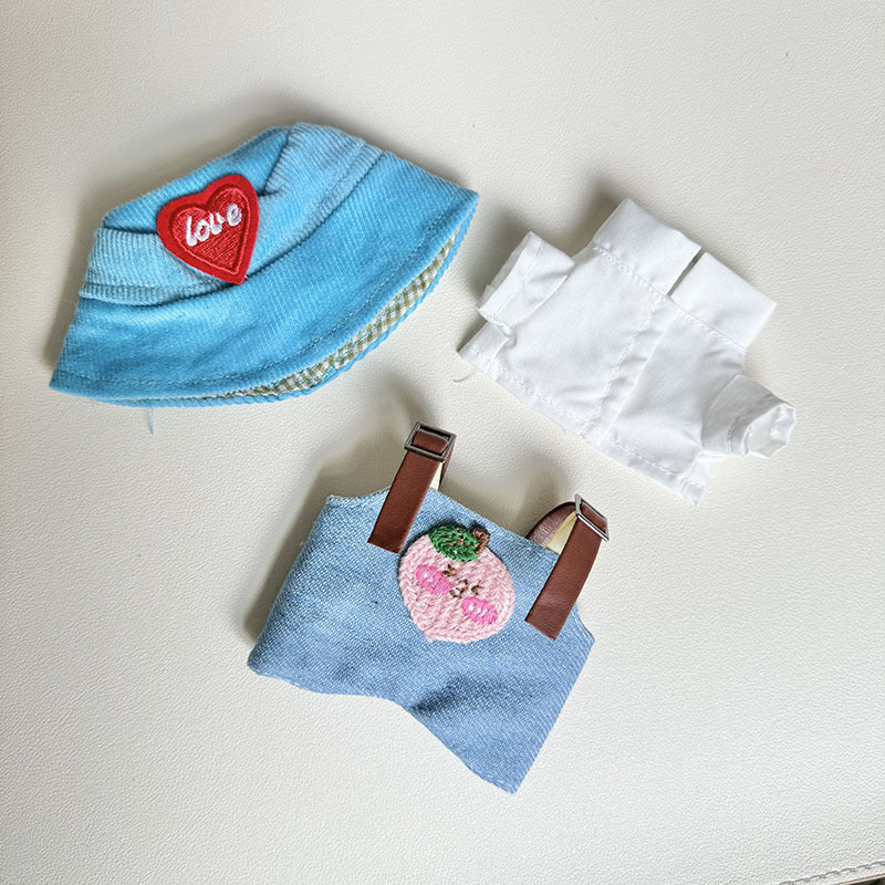 [Clothes only] First and second generation keychain Labubu clothes pendant Labubu sitting party avocado overalls