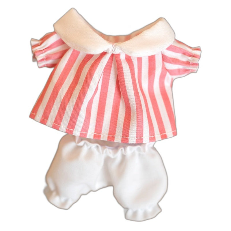 [Clothes only] 17cm pendant Labubu clothes Kindergarten two-piece keychain labubu doll clothes cute