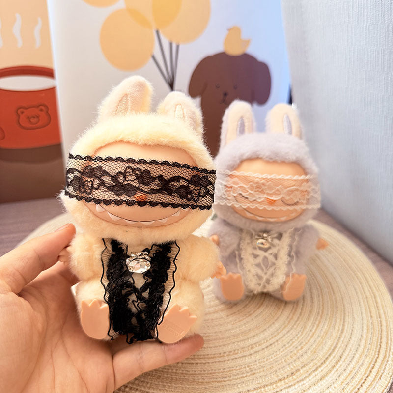 [Clothes only] One, two and three generations Labubu clothes pendant Labubu sitting baby clothes lace goblin two-piece set