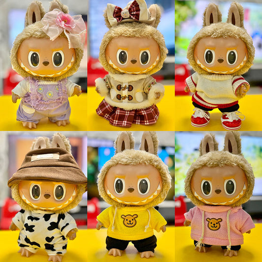 38Cm Labubu plush doll clothes for Labubu doll clothes Christmas suit Casual bear sweater