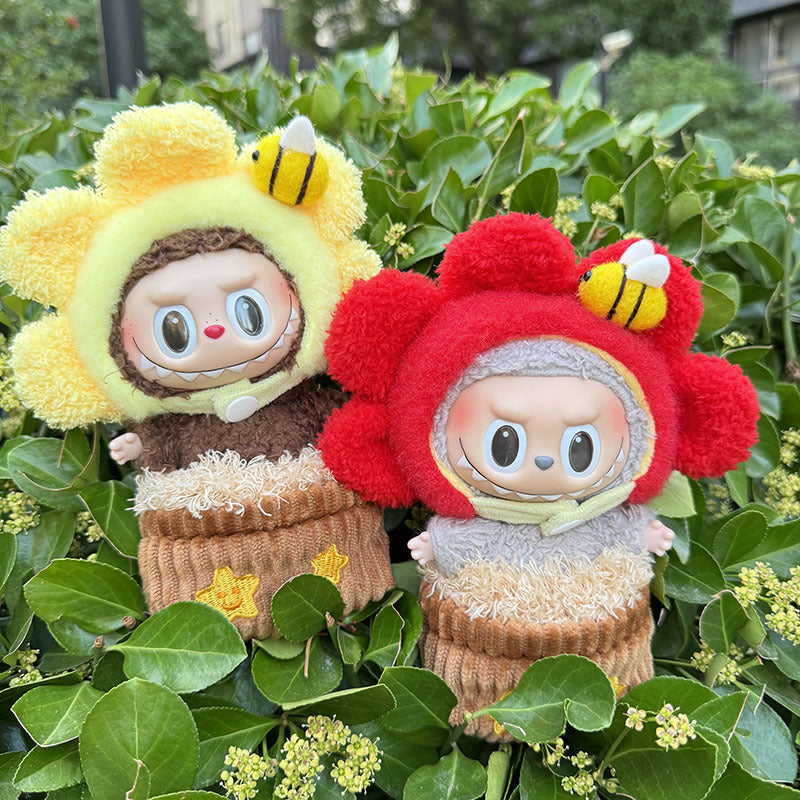 Clothes only] Baby clothes 17cm pendant blind box Labubu clothes Labubu doll for sun flower baby clothes bag