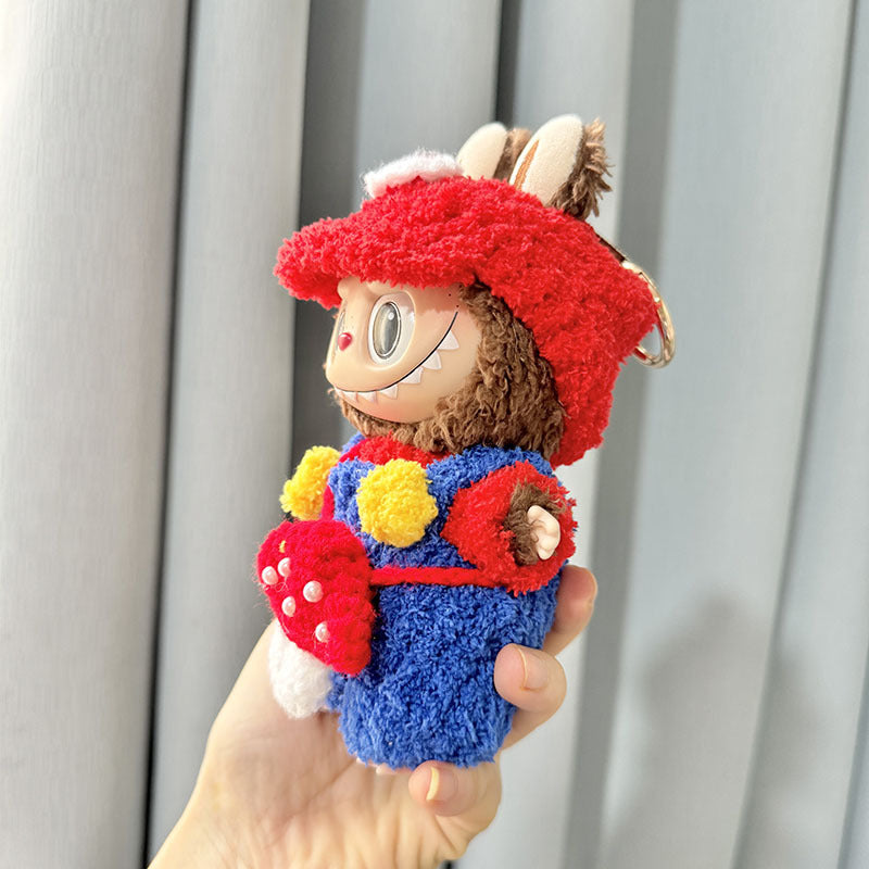 [Clothes only] First and second-generation Labubu clothes pendant Labubu cloth for pure handmade mushroom satchel set cute
