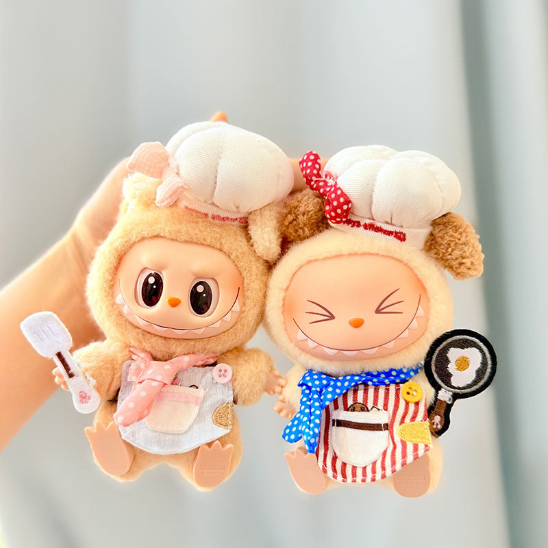 [Clothes only] First and second generation keychain Labubu clothes pendant Labubu baby clothes powder point kitchen fried egg cute treasure