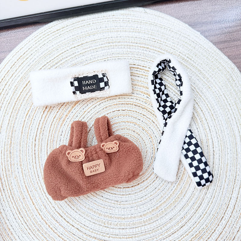 [Clothes only] First/second generation Labubu clothes pendant Labubu sitting party baby clothes bear plaid style clothes