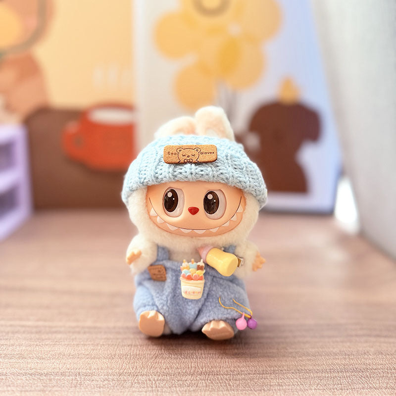 [Clothes only] One, two and three generations Labubu clothes pendant Labubu sitting baby clothes bottle overalls set cute