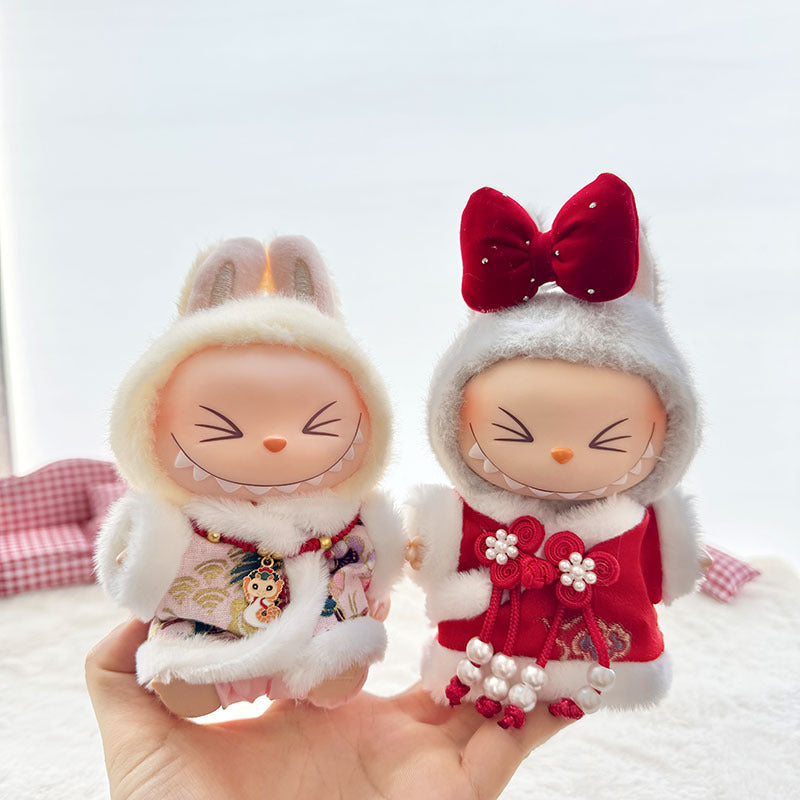 [Clothes only] First and second generation Labubu clothes pendant Labubu sitting party baby clothes New Year purple Tang clothing cute