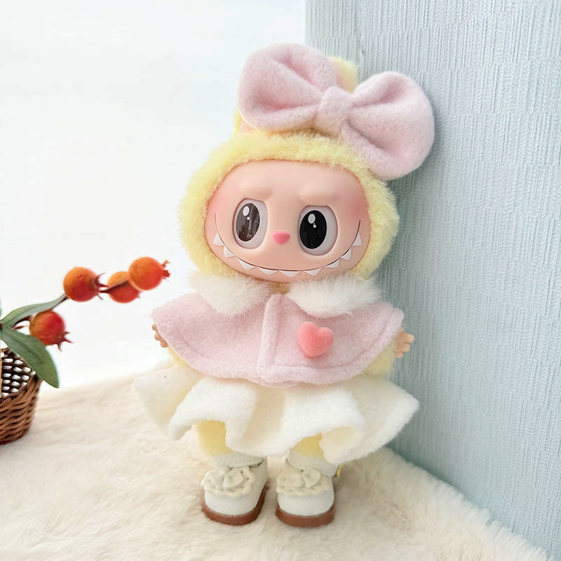 [Clothes only] First and second generation keychain Labubu clothes pendant Labubu baby clothes winter scarf hat set