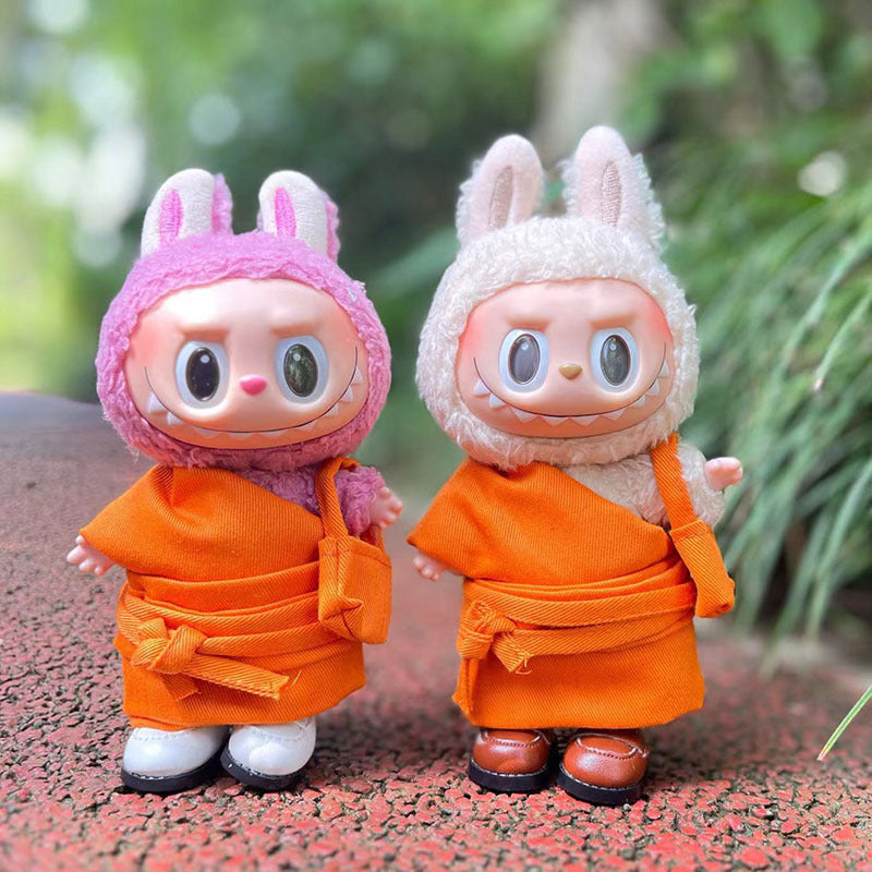 [Clothes only] 17cm pendant blind box Labubu baby clothes keychain Labubu doll monk clothes four-piece set cute