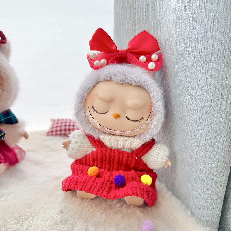 [Clothes only] First and second generation Labubu clothes pendant Labubu baby clothes rainbow girl casual suit overalls
