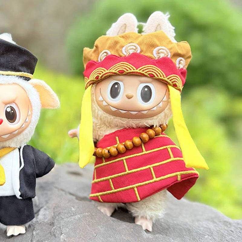 [Clothes only] 17cm Labubuwa clothes LABUBU blind box sitting party one, two, three generations of gold and purple joy clothes