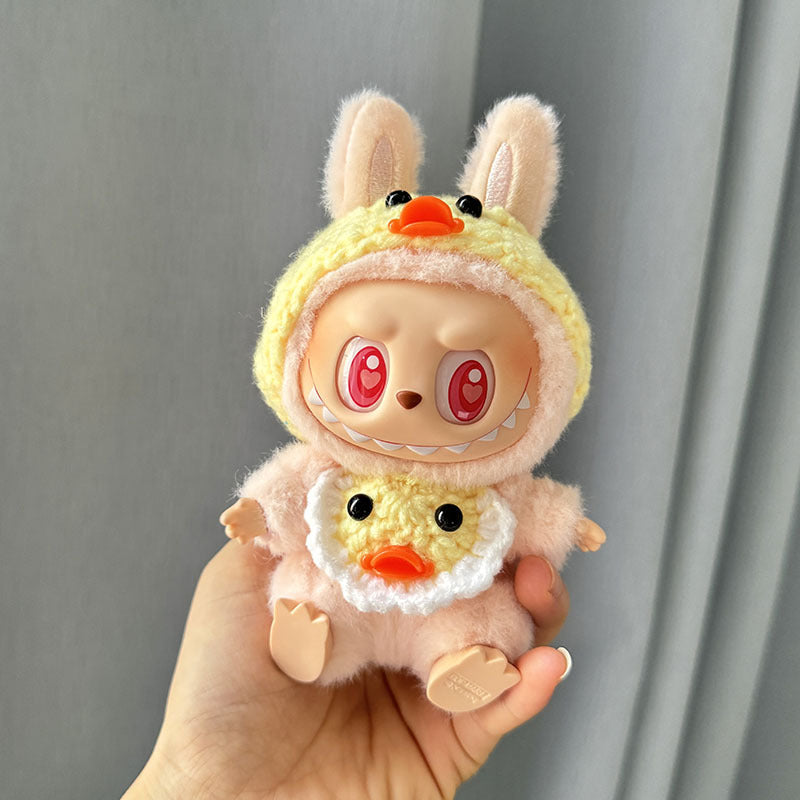[Clothes only] First and second generation Labubu clothes pendant Labubu sitting party baby clothes hand hook little yellow duck suit