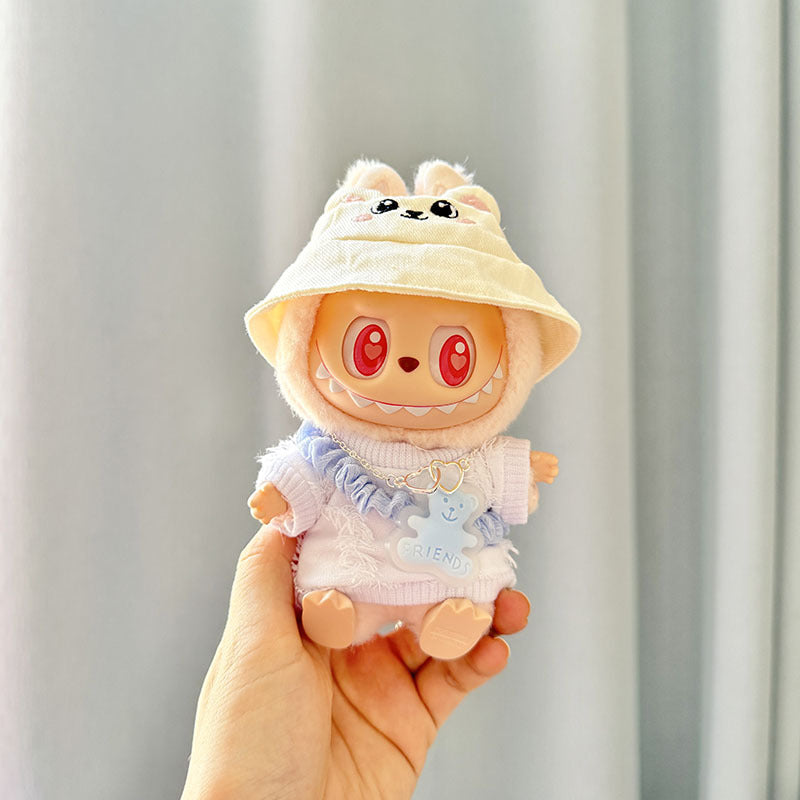 [Clothes only] First and second generation keychain Labubu clothes pendant Labubu cloth overalls Animal hat set
