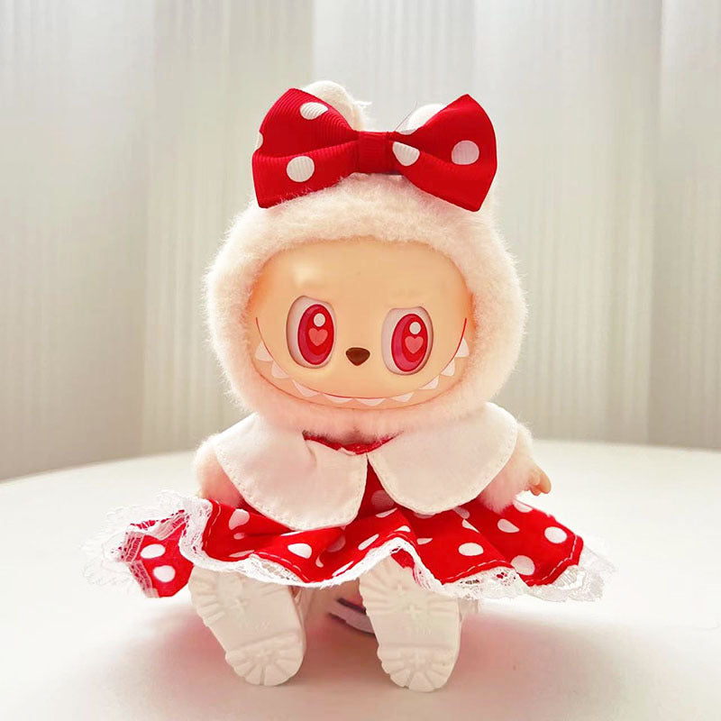 First and second generation Labubu clothes pendant Labubu sitting baby clothes summer skirt jumpsuit cute and cute