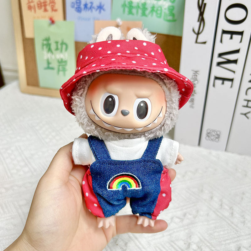 [Clothes only] 17cm pendant rabub clothes purple lavender couple suit labubu doll clothes cute