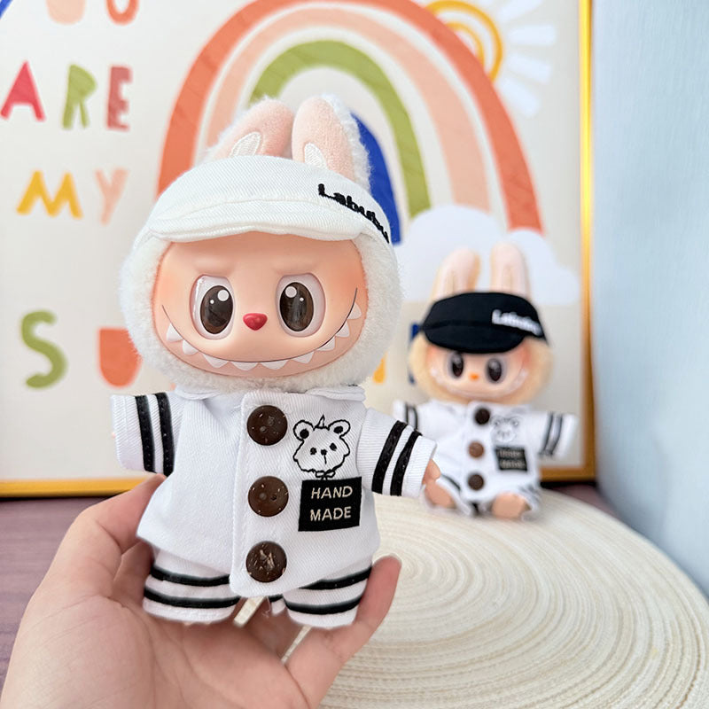 The first, second and third generation Labubu clothes pendant Labubu sitting party baby clothes white nautical dream suit is cute and cute