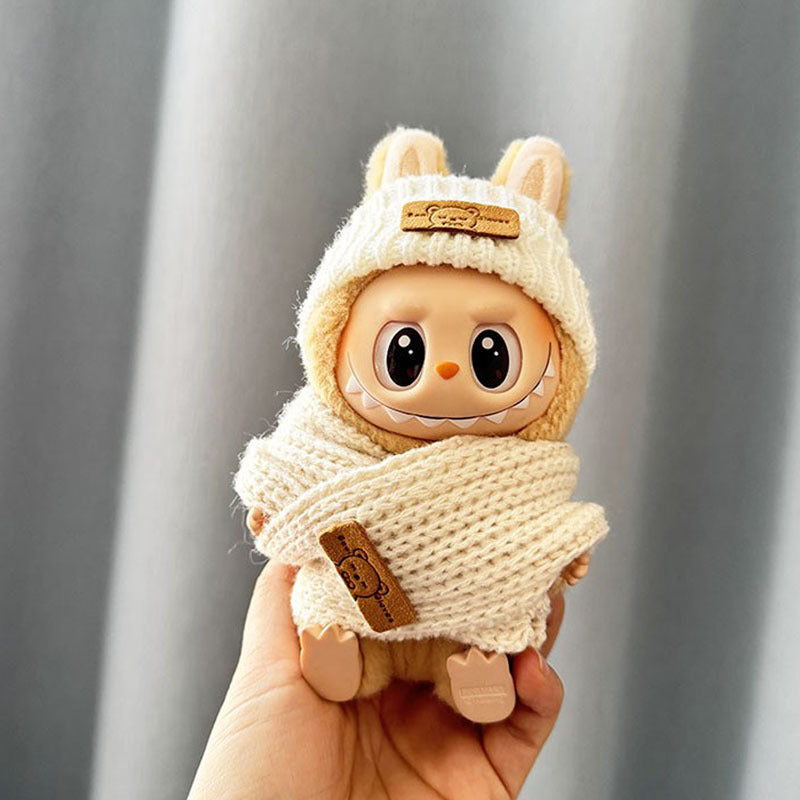 [Clothes only] The first, second and third generation keychain Labubu clothes pendant Labubu baby clothes striped buttons sweater set.