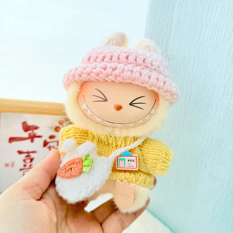 [Clothes only] First and second generation keychain Labubu clothes pendant Labubu handmade sweater Japanese three-piece set cute