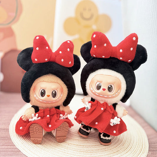 [Clothes only] One, two and three generations Labubu clothes pendant Labubu sitting baby clothes Minnie polka dot princess dress cute