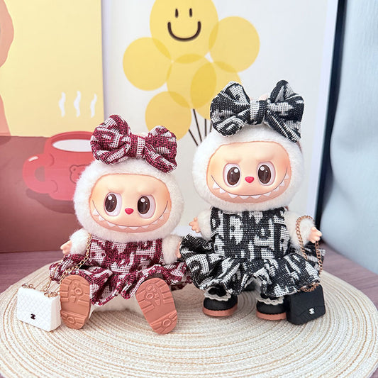 [Clothes only] 17cm Labubuwa clothes LABUBU blind box sitting party one, two, three generations of mystery dress