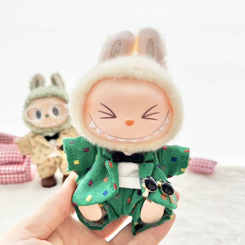 [Clothes only] First and second generation Labubu clothes pendant Labubu baby clothes rainbow girl casual suit overalls