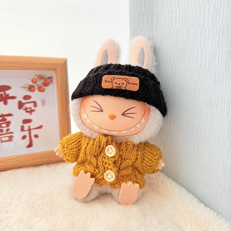 [Clothes only] One, two and three generations of keychains Labubu clothes pendant Labubu baby clothes knitted sweater hat set
