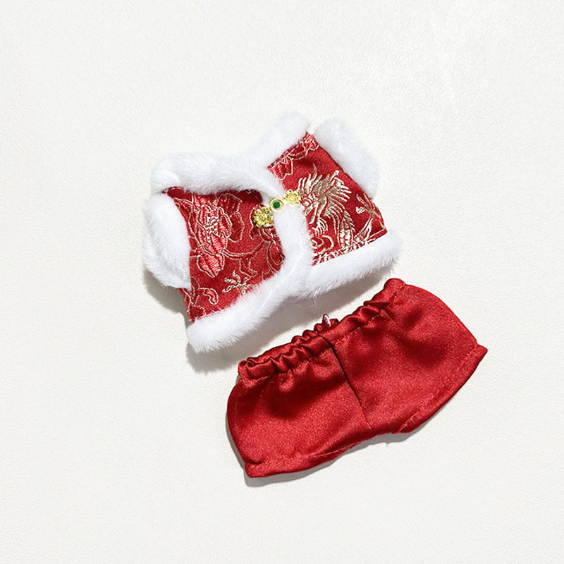 [Clothes only] First and second generation keychain Labubu clothes pendant Labubu sitting party New Year's Tang suit