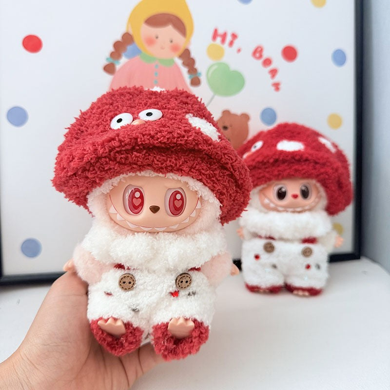 Clothes only] First and second generation Labubu clothes pendant Labubu sitting party baby clothes heart big-eared rabbit suit