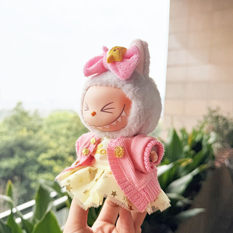 [Clothes only] 17cm Labubuwa clothes LABUBU blind box sitting party one two three generation gold powder joy pack