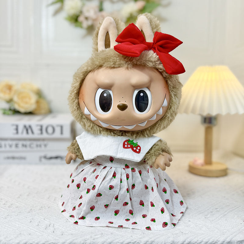 38Cm Labubu vinyl plush doll clothes for Labubu doll clothes summer pipa clothes set cute