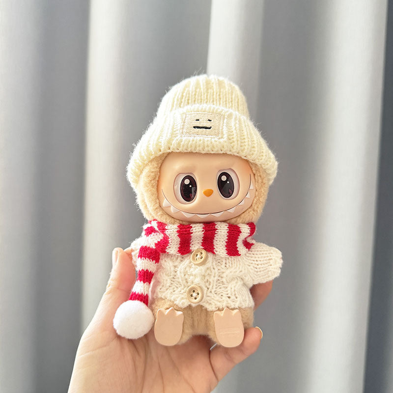 [Clothes only] First and second generation keychain Labubu clothes pendant Labubu sit sweater knitted sweater set cute