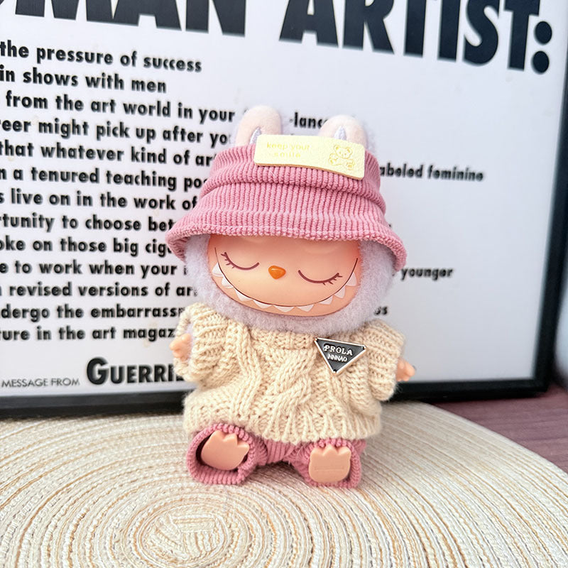 [Clothes only] 17cm Labubuwa clothes LABUBU blind box sitting party one, two, three generations of wool sweet beans