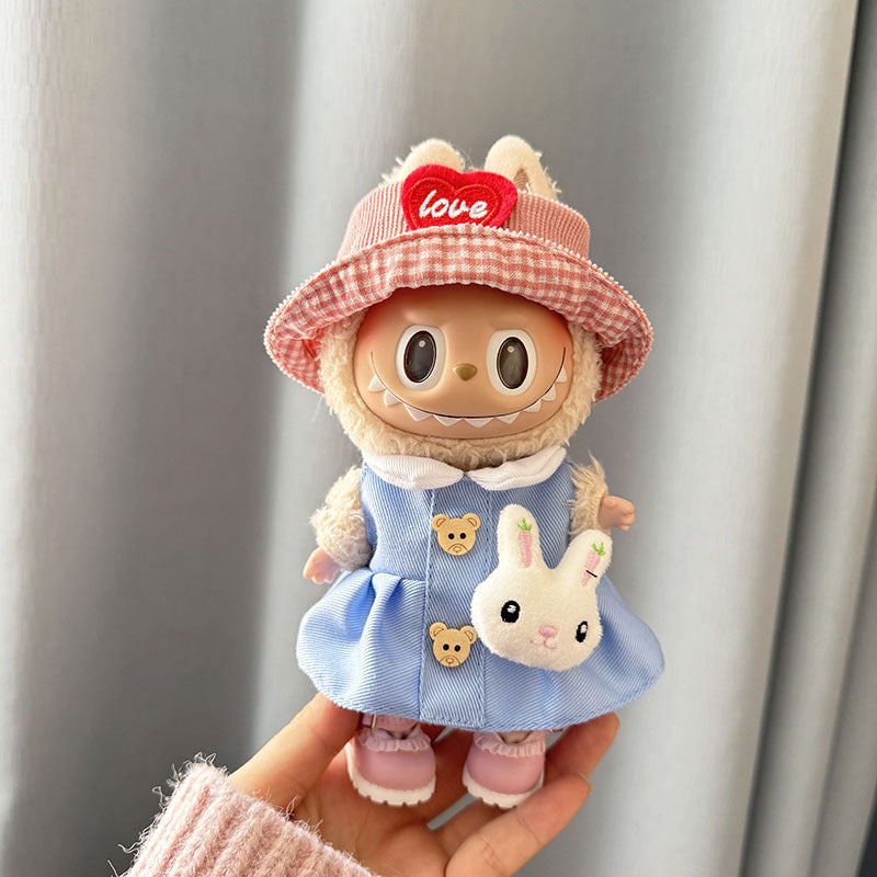 [Clothes only] First and second generation keychain Labubu clothes pendant Labubu sitting party pendant Kindergarten clothes