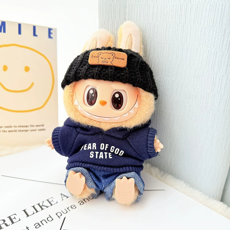 [Clothes only] 17cm Labubuwa clothes LABUBU blind box sitting party one, two, three generations of gold and purple joy clothes