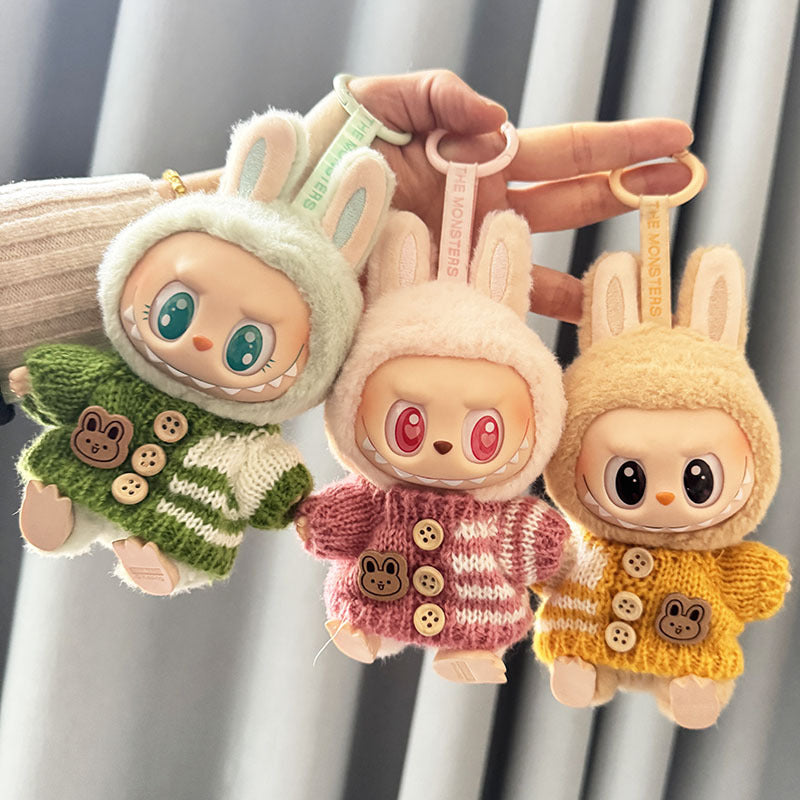 [Clothes only] First and second generation keychain Labubu clothes pendant Labubu sitting party bear label scarf hat