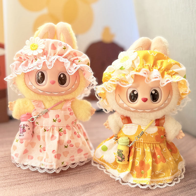 [Clothes only] First and second generation keychain Labubu clothes pendant Labubu baby clothes early summer flower and fruit diary skirt