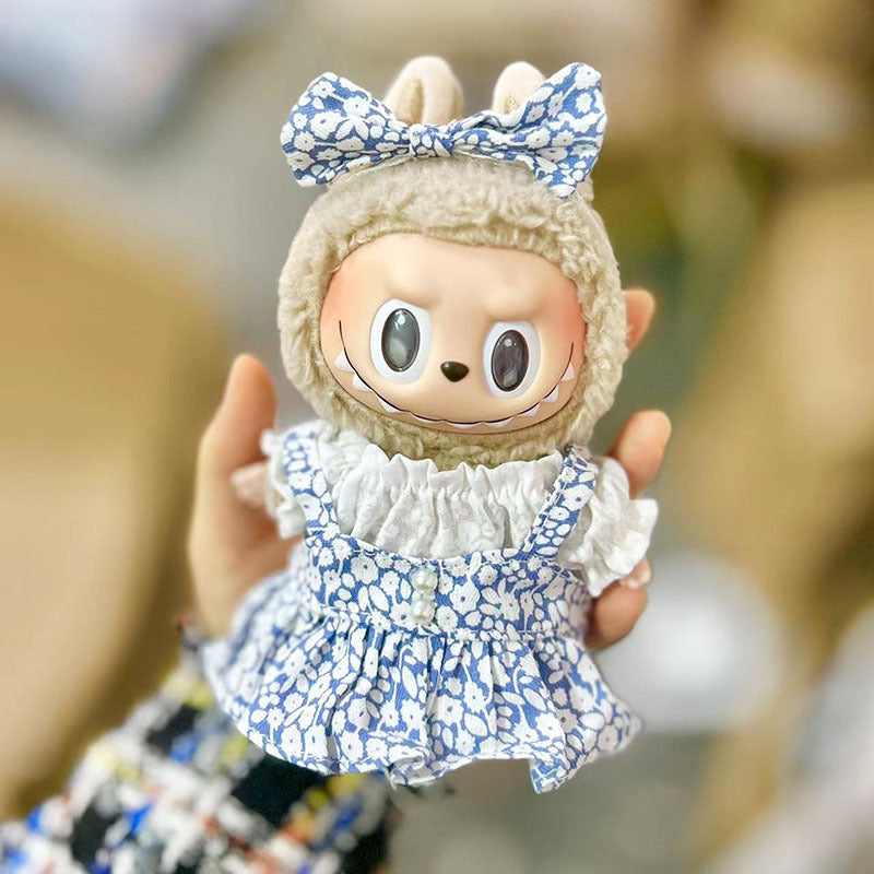 [Clothes only] 15cm Labubu Christmas clothes blind box Macaron Labubu pendant sweater hat set