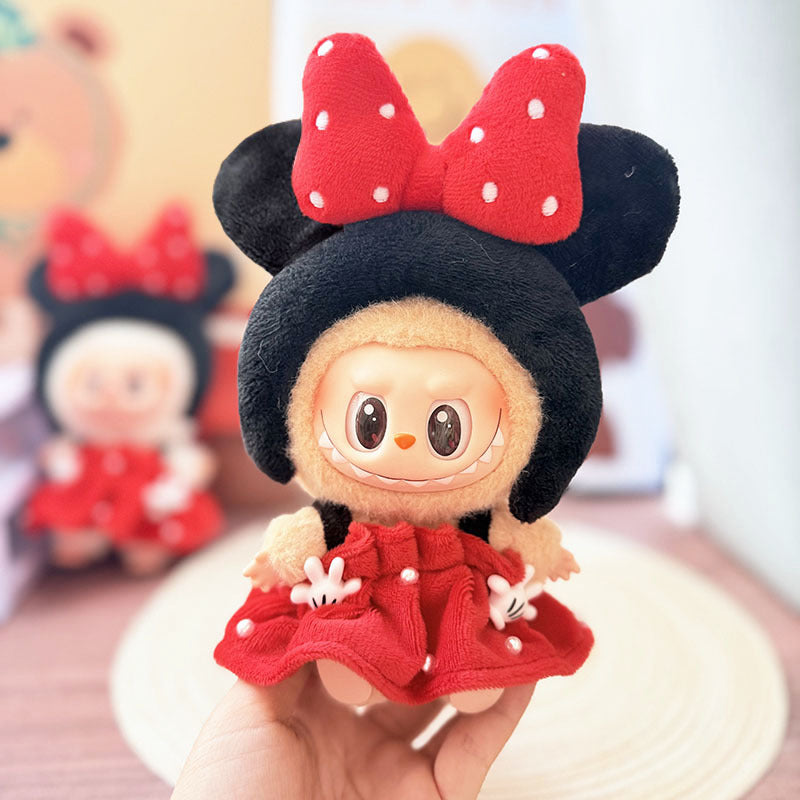 [Clothes only] One, two and three generations of keychains Labubu clothes pendant Labubu baby clothes denim cute dog overalls cute
